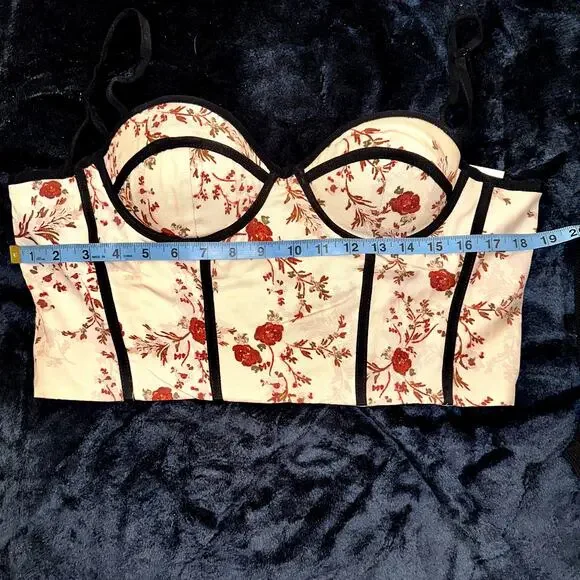 NWT LOVERS + FRIENDS FLORAL BUSTIER CORSET TOP XL - Picture 6 of 8